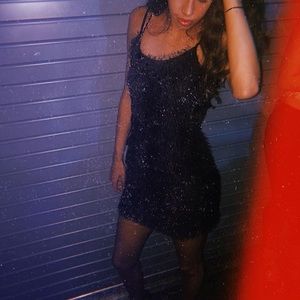 Black fringe dress